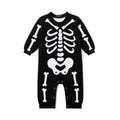Skeleton Halloween Long Sleeve Knit Baby Romper