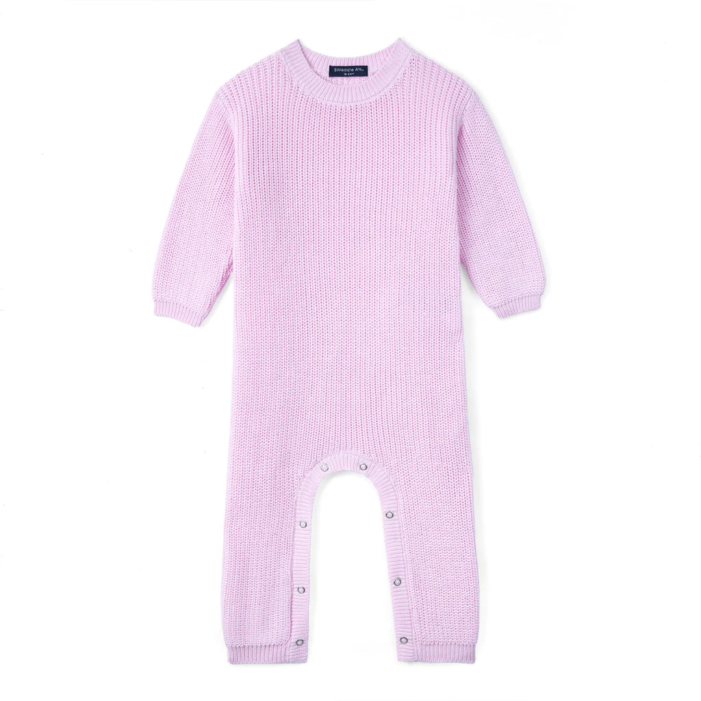 Baby Knit Romper Snap Closure in Lilac