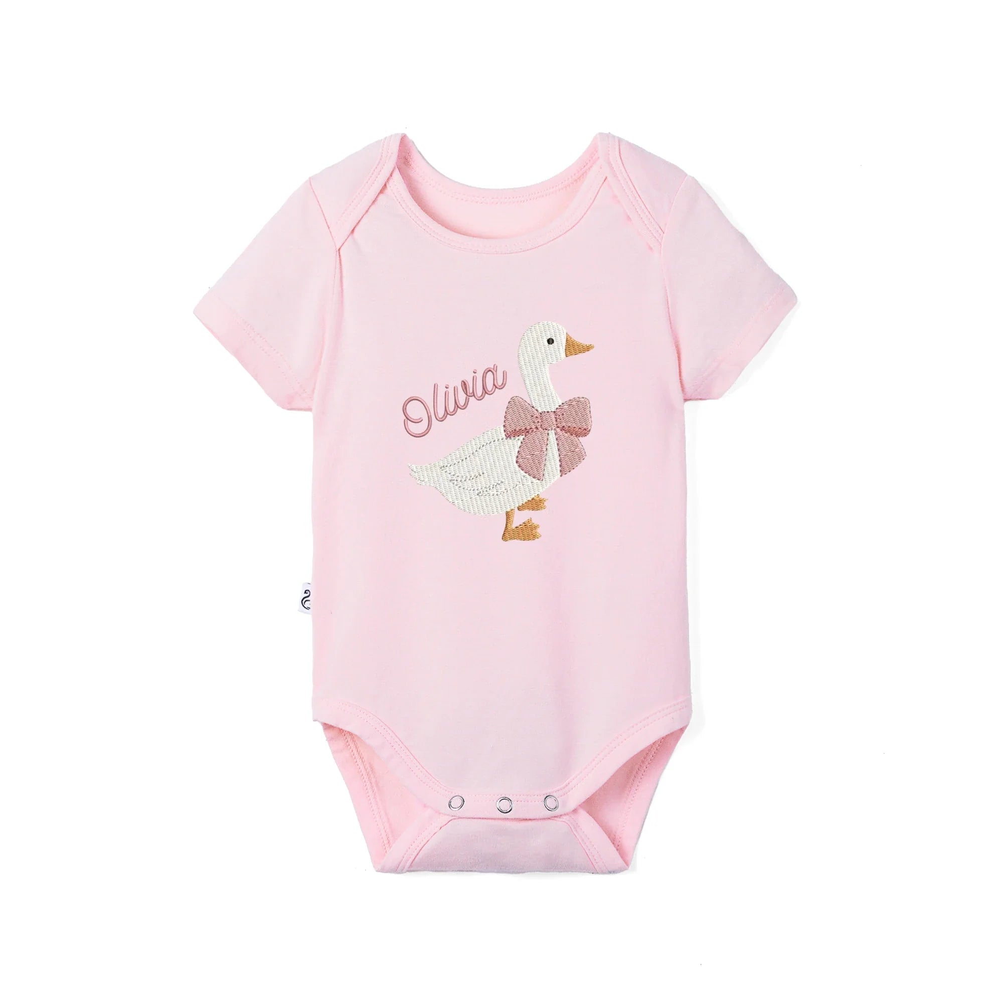 'Silly Goose' Bamboo Embroidered Baby Bodysuit