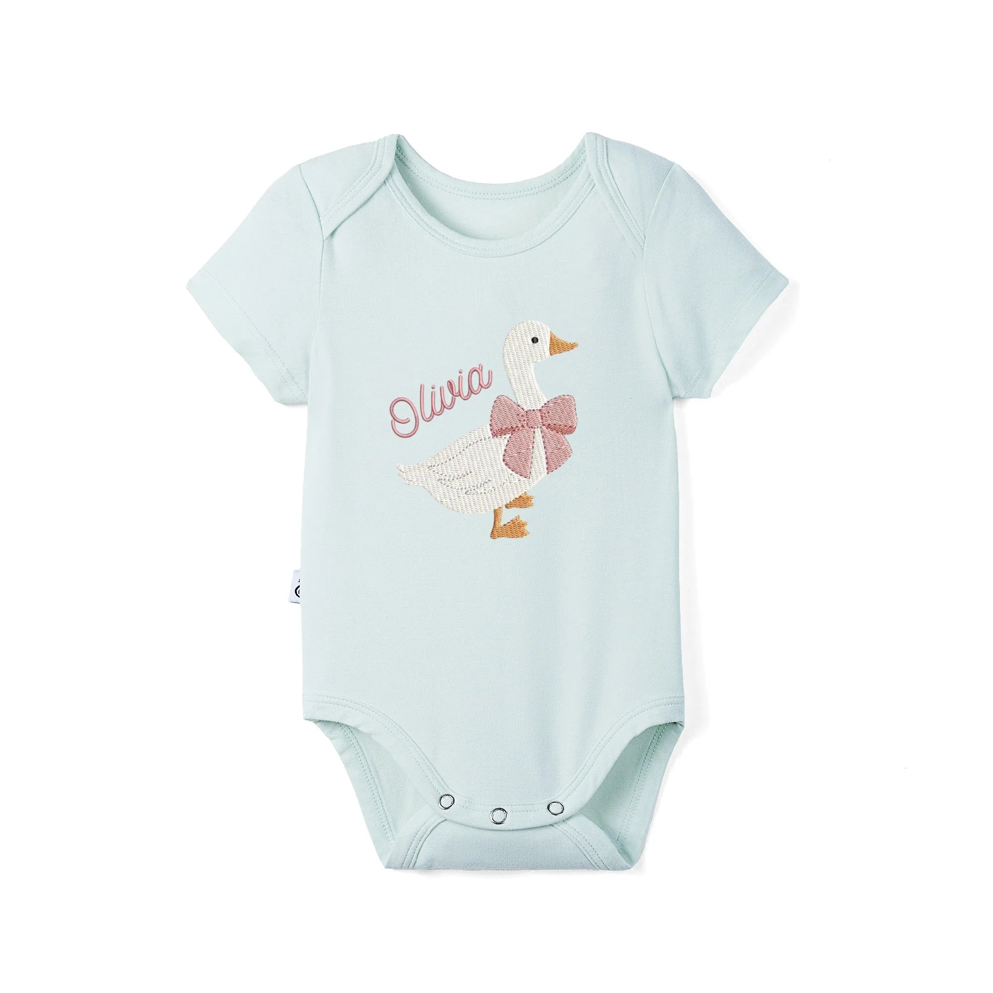 'Silly Goose' Bamboo Embroidered Baby Bodysuit
